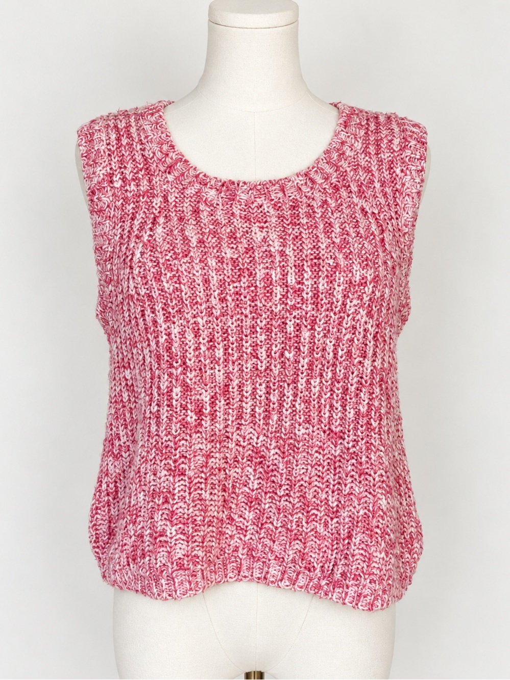 Splendid Pink Marled Cotton Knit Sweater Vest Tank Top Small Coastal Preppy